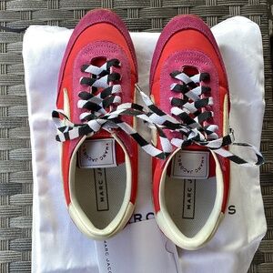 Marc Jacobs  Astor  lightning bolt  nylon and suede sneakers multi color